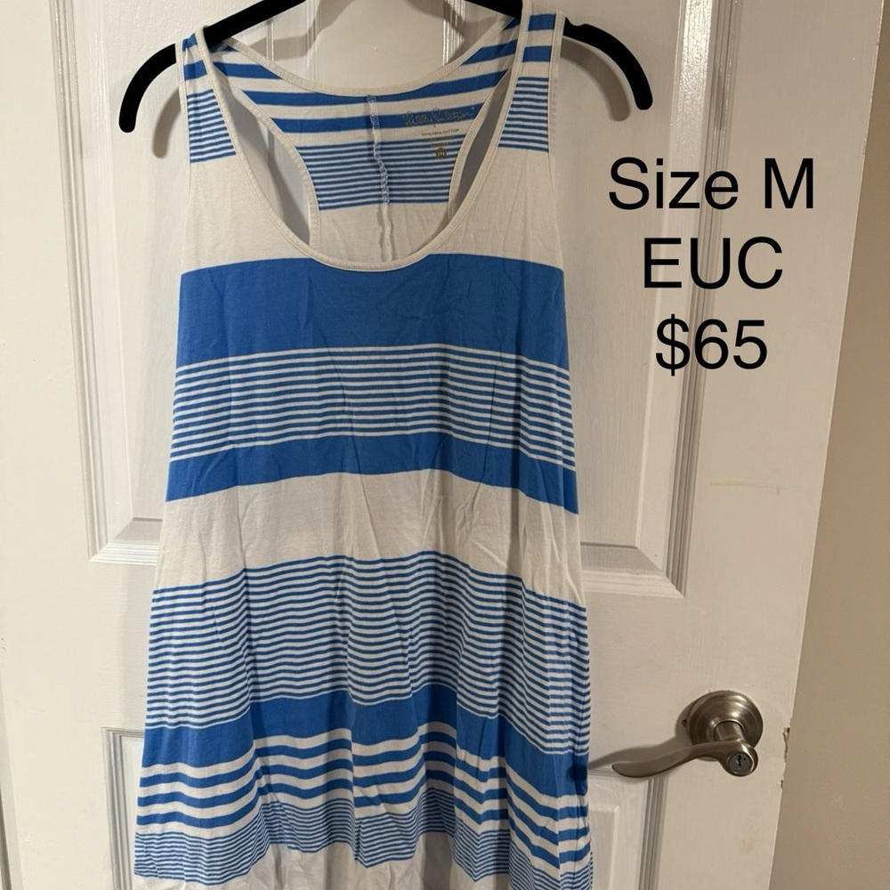 Blue and White Striped Tank Top
